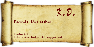 Kosch Darinka névjegykártya